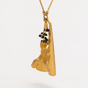 Björn Weckström, a 14K gold and tourmaliner necklace "Semiramis". Lapponia 1973.