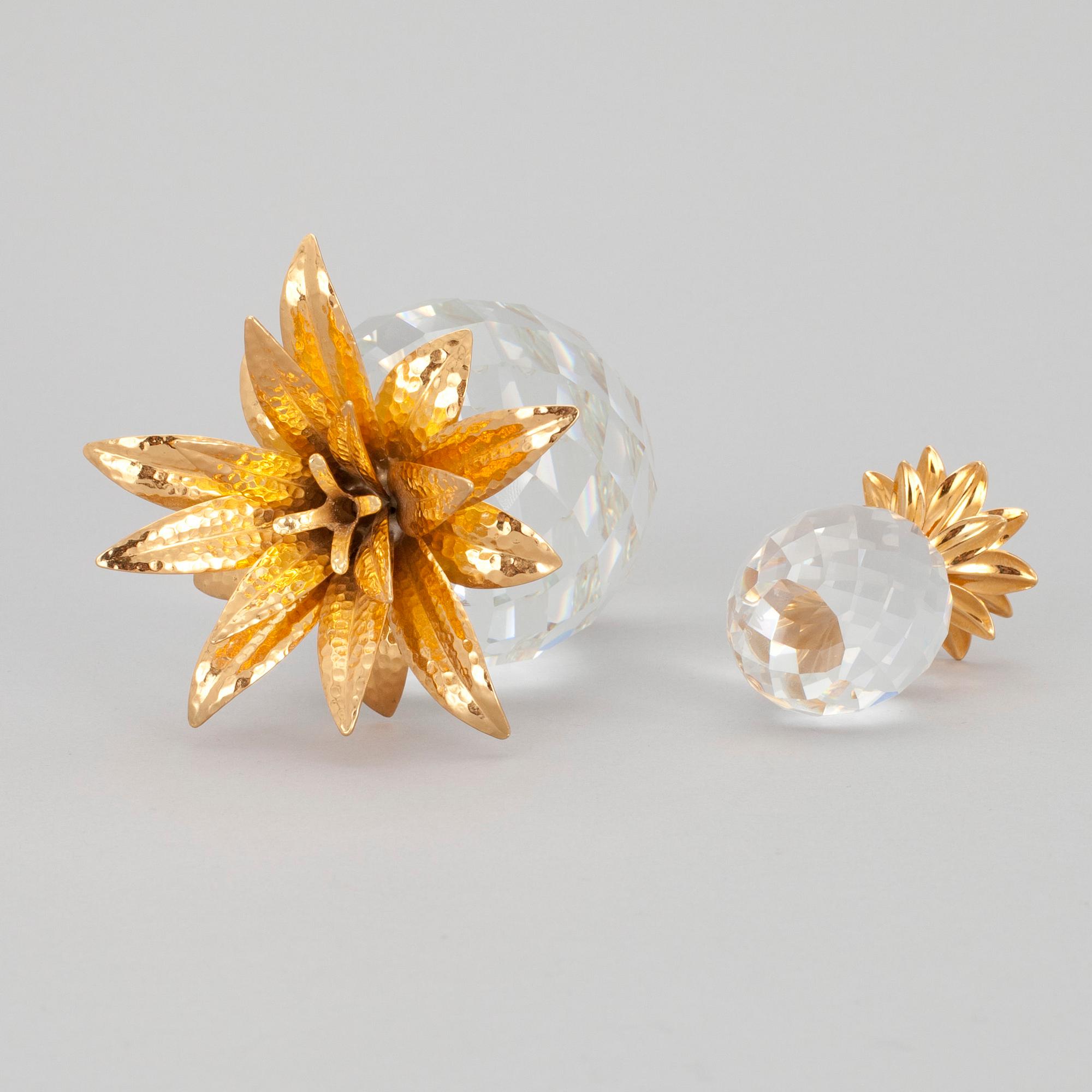 FIGURINER, 2 st, Swarovski, kristall och låghaltigt guld. Design Max Schreck.