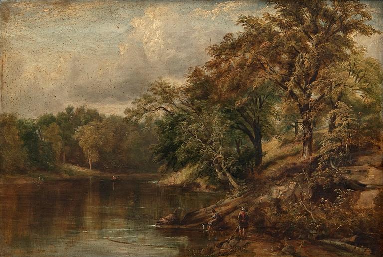 Unknown artist, river landscape, 19th century.