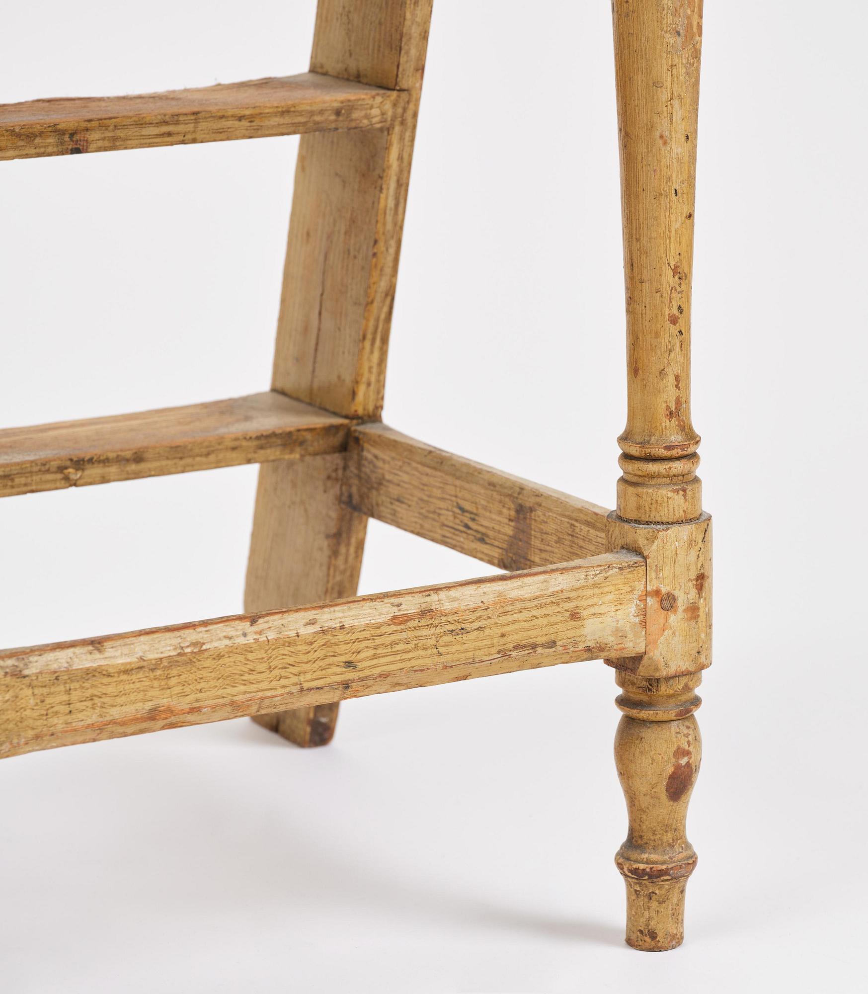 A late baroque library-ladder, mid/later part 18th century.