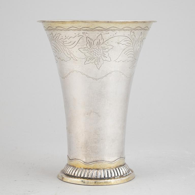 A silver beaker by Nils Tornberg, Linköping 1810.