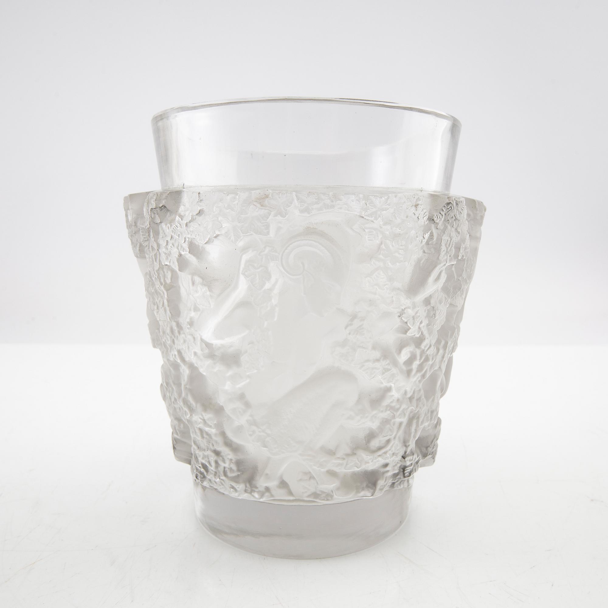 René Lalique, vas, "Bacchus" 1900-talets första hälft, signerad.