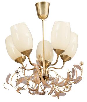 86. Paavo Tynell, A FIVE-LIGHT CEILING LAMP.