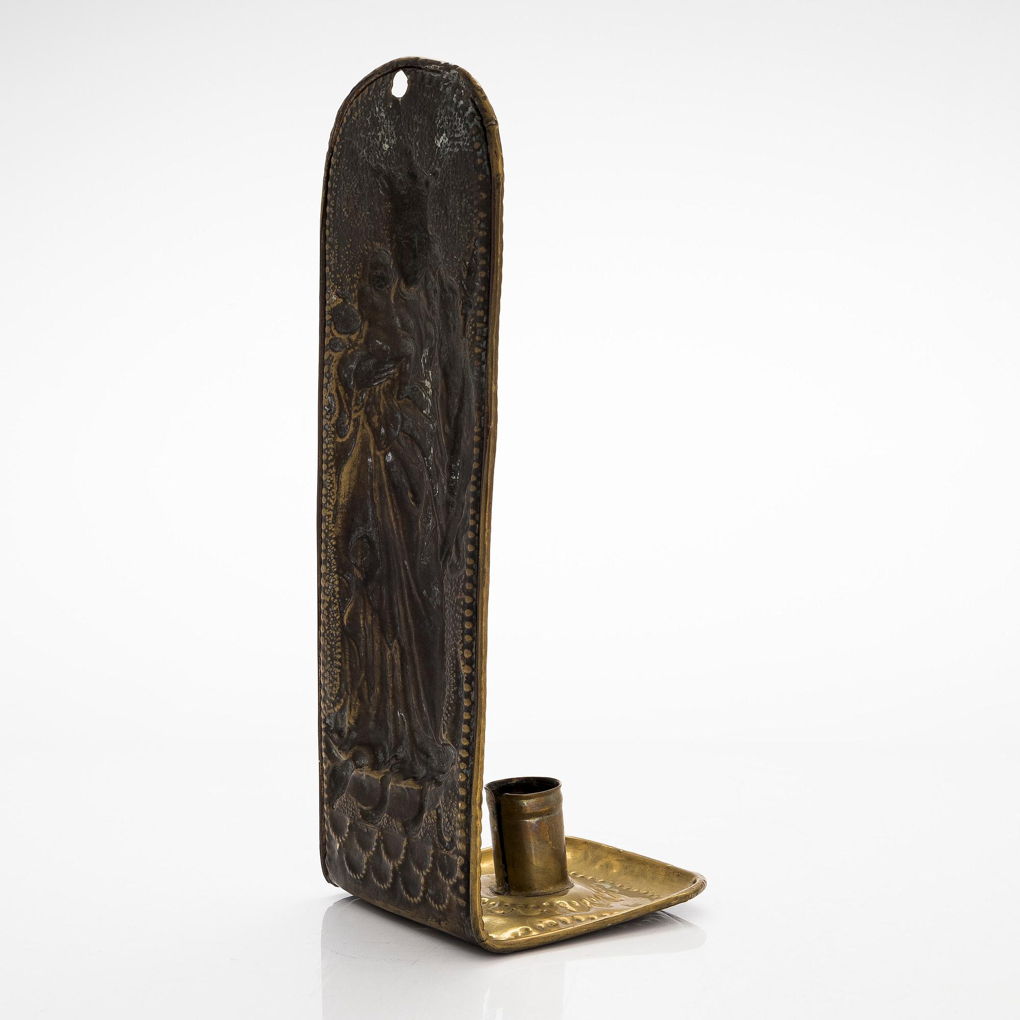 Aplique / Ljushållare / Ljuslampett, mässing, flamländsk, 1700/1800-tal.