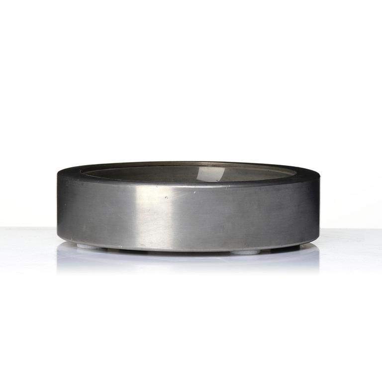 Firma Svenskt Tenn, a pewter and glass ashtray/bowl, Stockholm, 1950.