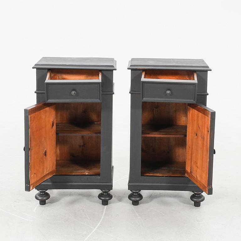 Pair of bedside tables, circa 1900.