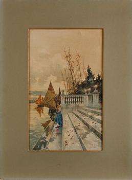 OKÄND KONSTNÄR, akvarell, 1800-tal. Bär sign.