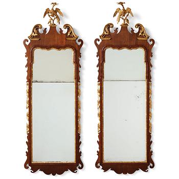 93. A pair of English mid 18th century mirrors.