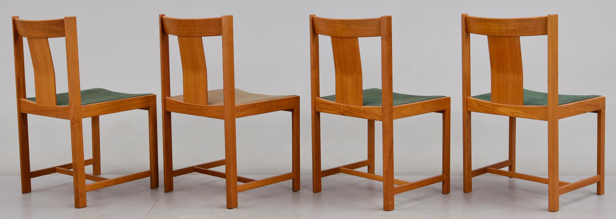 STOLAR, 8 st, ur NK:s Triva-serie, tillverkade vid NK:s verkstäder i Nyköping, 1960-tal.