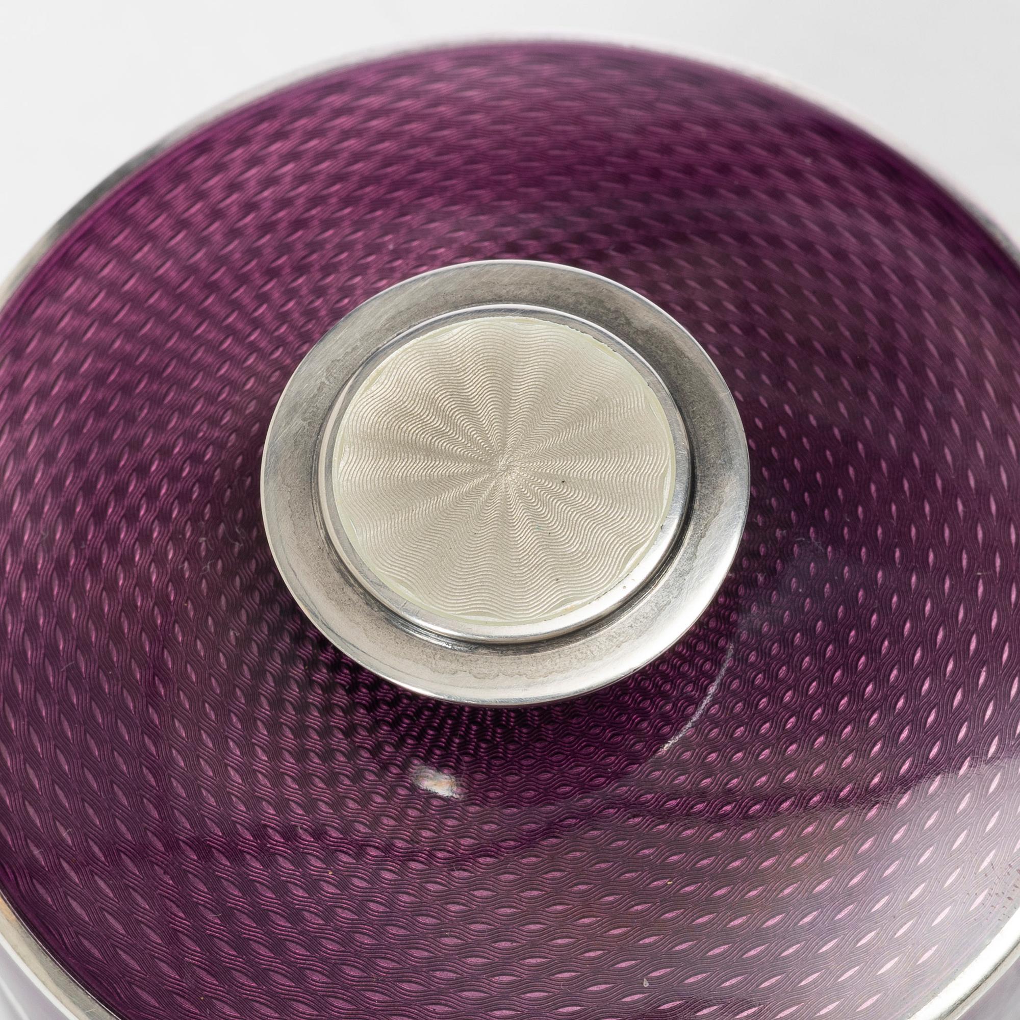 David Andersen, lockask, sterlingsilver och emalj, Norge, 1900-talets mitt.