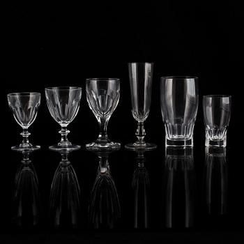 A glass service, 20th Century, presumably Orrefors. (61 pieces).