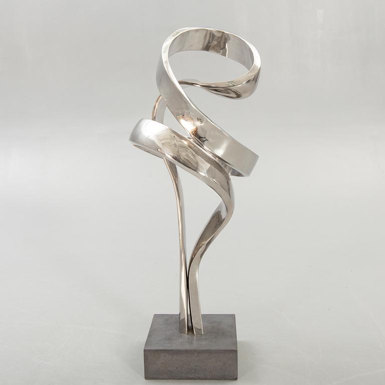 Nils Dahlgren, skulptur, rostfritt stål, monogramsignerad.