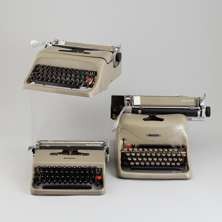 MARCELLO NIZZOLI, 3 typewriters, Olivetti.