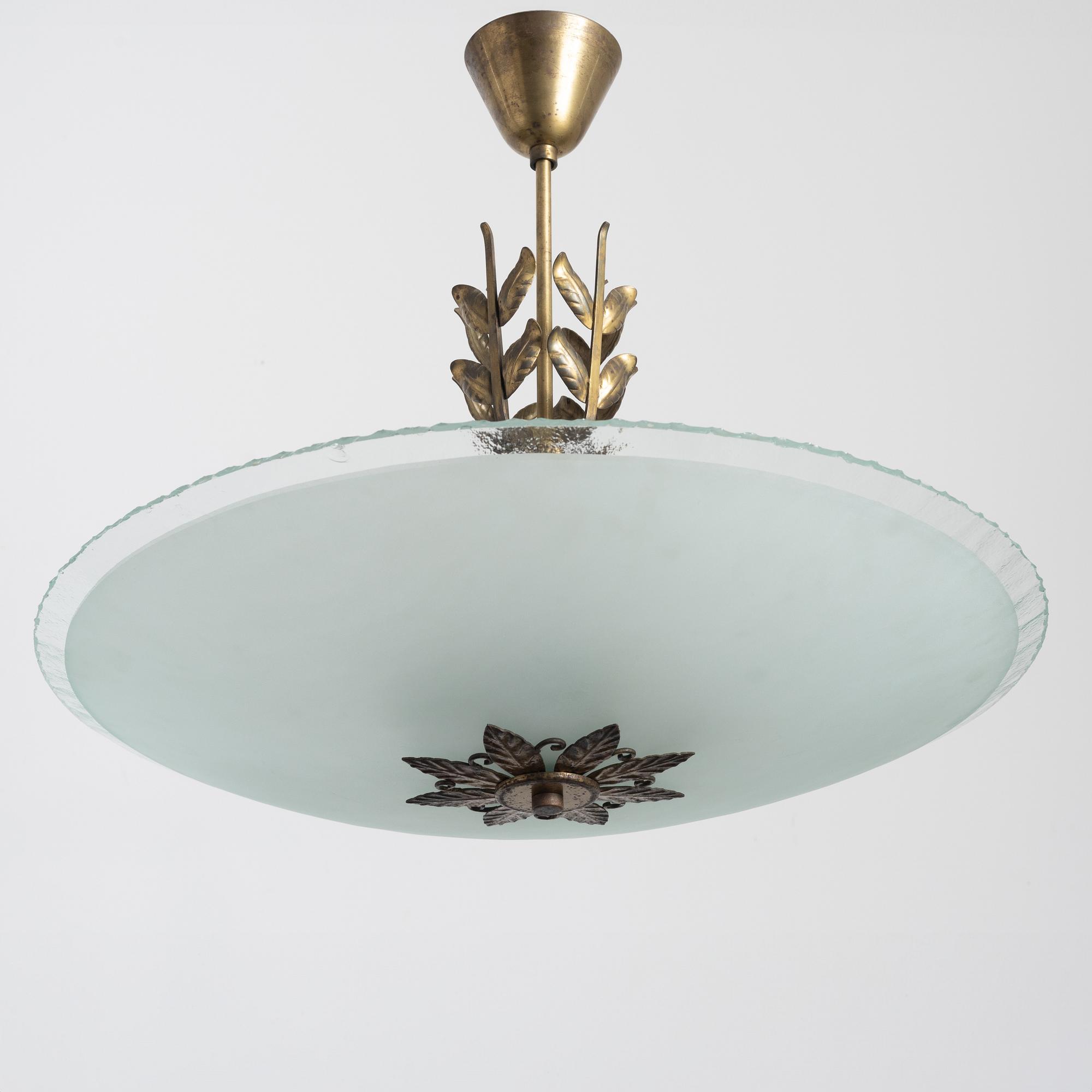 Harald Notini, taklampa, modell "11445", Arvid Böhlmarks Lampfabrik, Stockholm, 1940-tal.