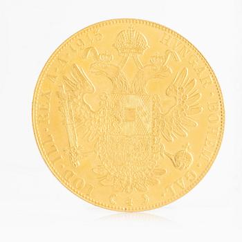 Gold coin, Austria-Hungary, 4 Ducat, 1915, restrike.