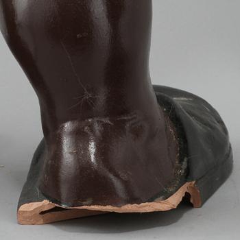 TOMTAR med LYKTOR, 2 st, lergods, Heissner, Tyskland, omkring 1900-talets mitt.