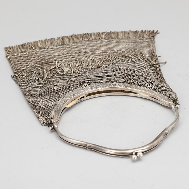 AFTONVÄSKA, nysilver, 1920/30-tal, otydligt stämpelmärkt.