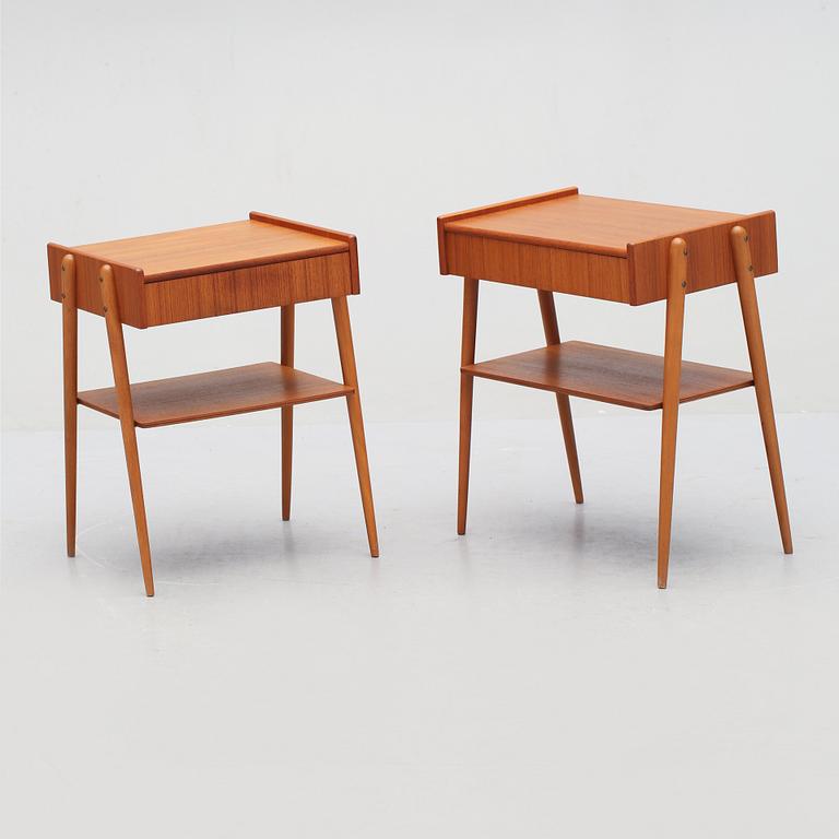 SÄNGBORD, ett par, AB Carlströms & CO Möbelfabrik, 1950/60-tal.