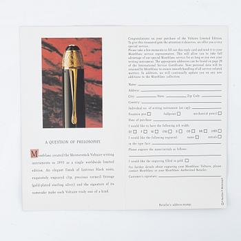 Mont Blanc, Writers Edition Voltaire, Limited Edition Fountain Pen.