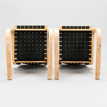 ALVAR AALTO, a pair of late 20th century '406' armchairs for Artek.