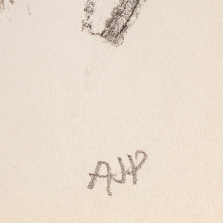 ARVID PETTERSEN, mixed media on paper, signed AJP.