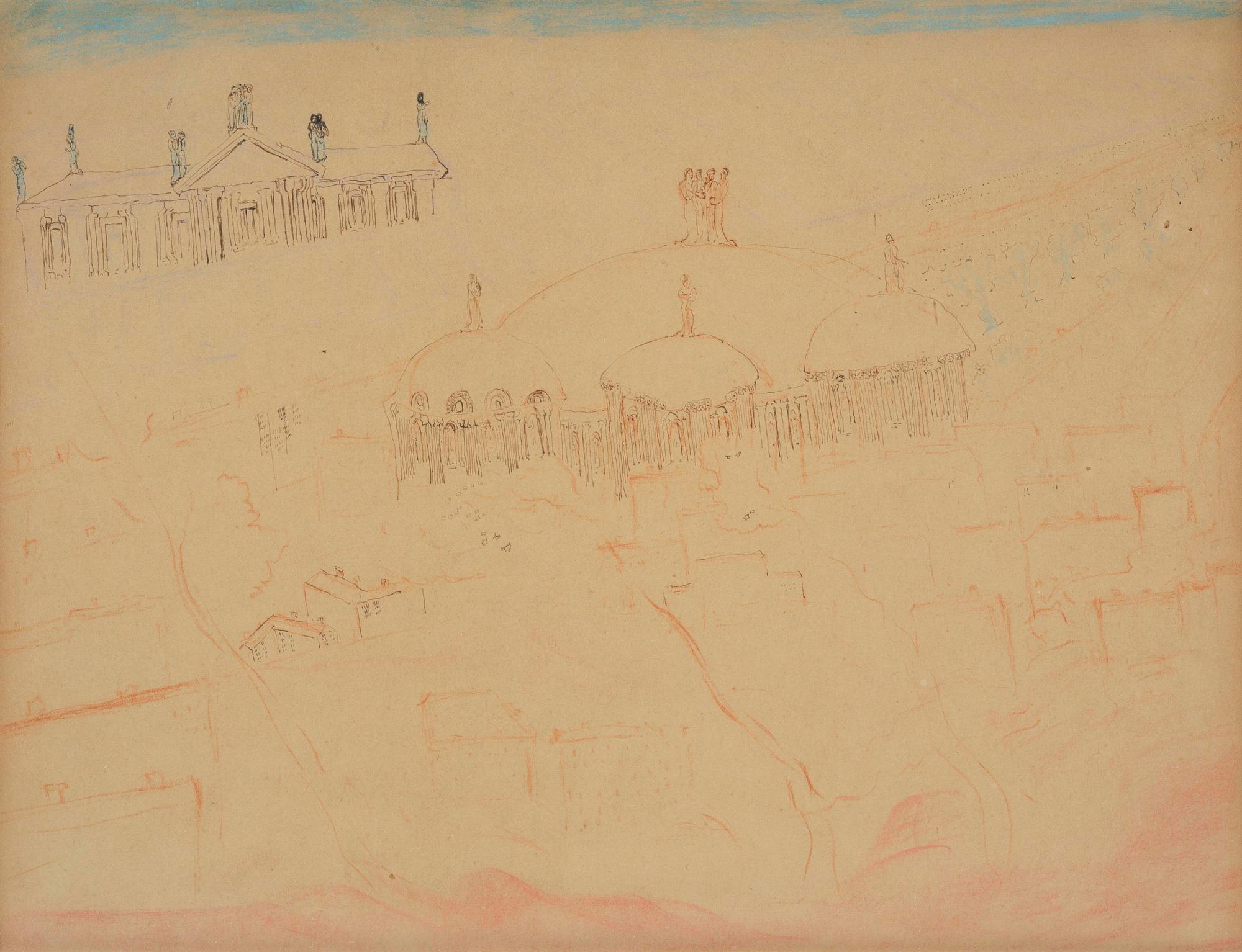 Carl Fredrik Hill, Architectural fantasy.