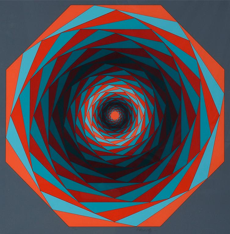 VICTOR VASARELY, serigrafia, signeerattu.