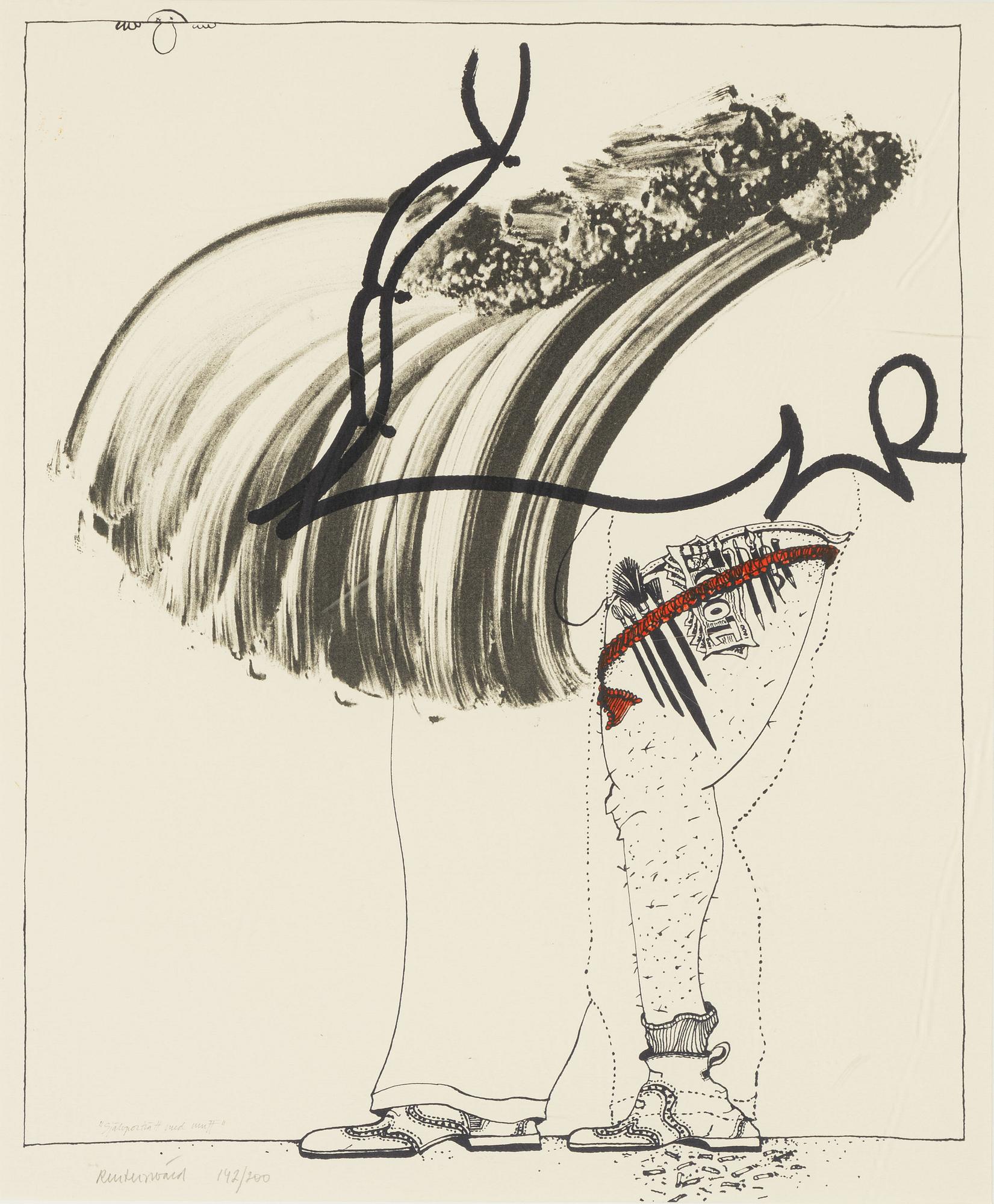 Carl Fredrik Reuterswärd, "Självporträtt med muff".