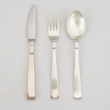 Jacob Ängman, 17 pieces of silver cutlery, model 'Rosenholm', GAB, Eskilstuna, 1976.