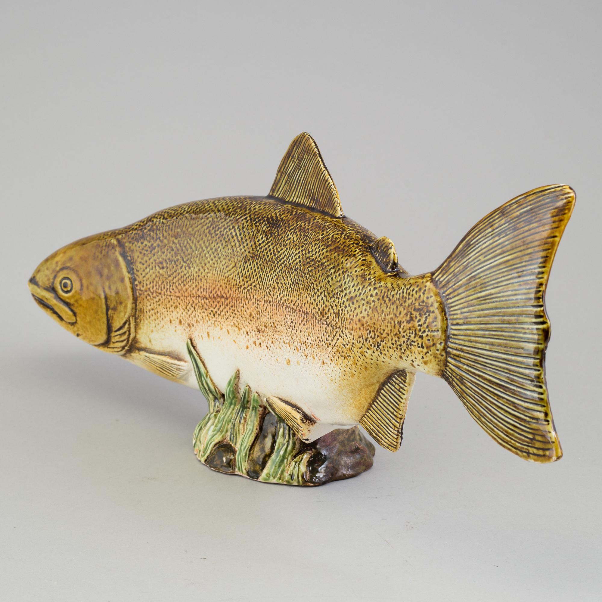 SVEN WEJSFELT, skulptur, fisk, stengods, Gustavsbergs studio.