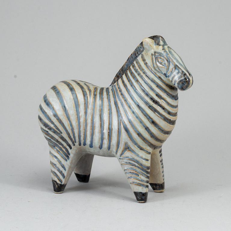A Lisa Larson stoneware figure of a zebra, Gustavsberg.
