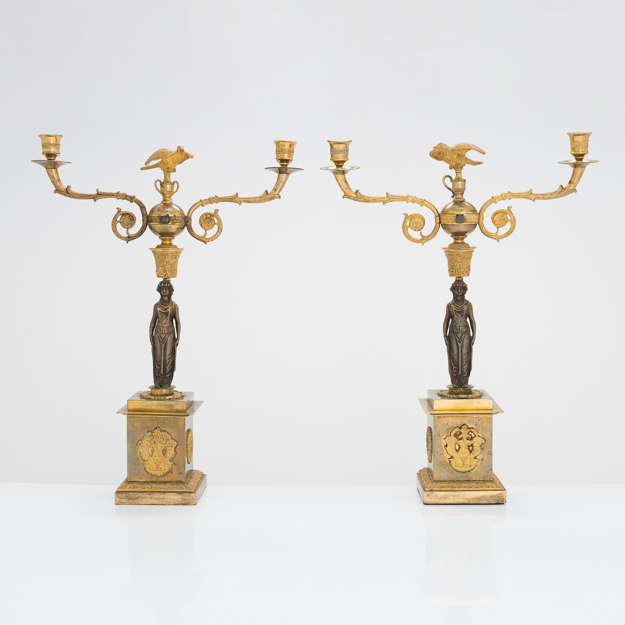 Kandelabrar, ett par, 1800-tal.