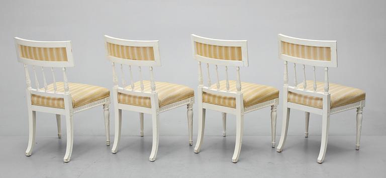 STOLAR, 4 st, sengustaviansk stil, omkring 1900-talets mitt.