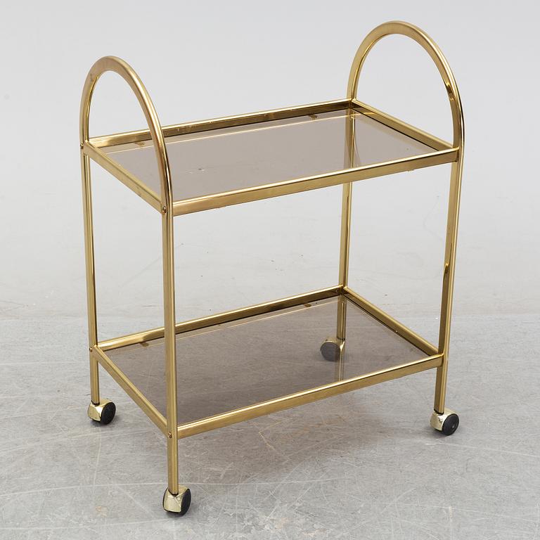 A brass and glass trolley, second half of the 20th Century.