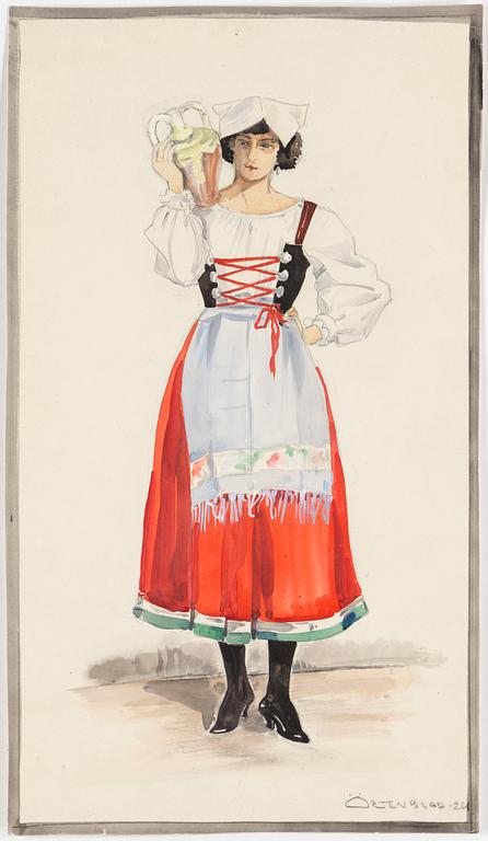 ELSA ÖRTENBLAD, 13 water colours, signed, 1920´s.