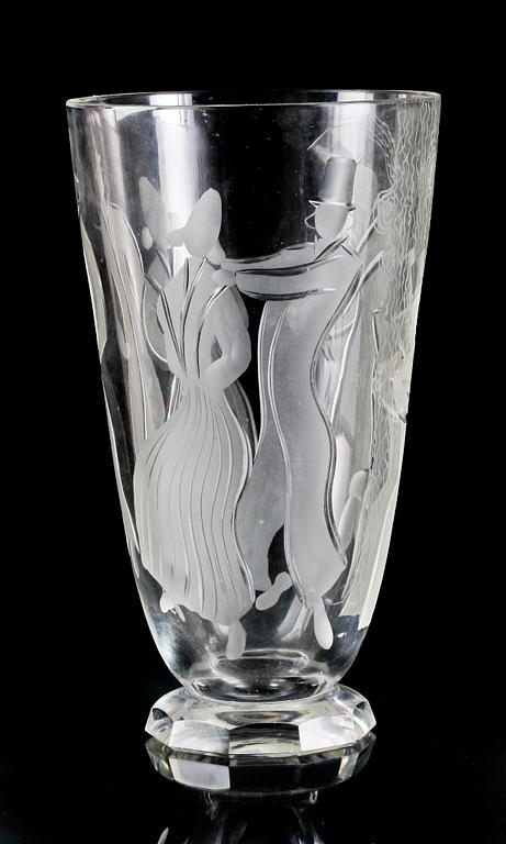 VAS, glas, sign. Kjellander, 1930/40-tal.