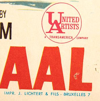 A Belgian movie poster James Bond "On ne vit que deux fois" (You only live twice) 1967.