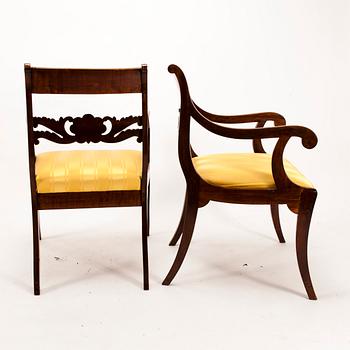 KARMSTOLAR, ett par, empirstil, sekelskiftet 1800/1900.