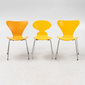 Arne Jacobsen, seven chairs, Fritz Hansen, Denmark, 1964-78.