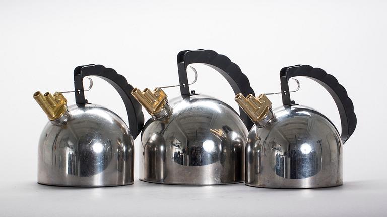 VATTENKOKARE,  3 st,  Alessi. Italien.