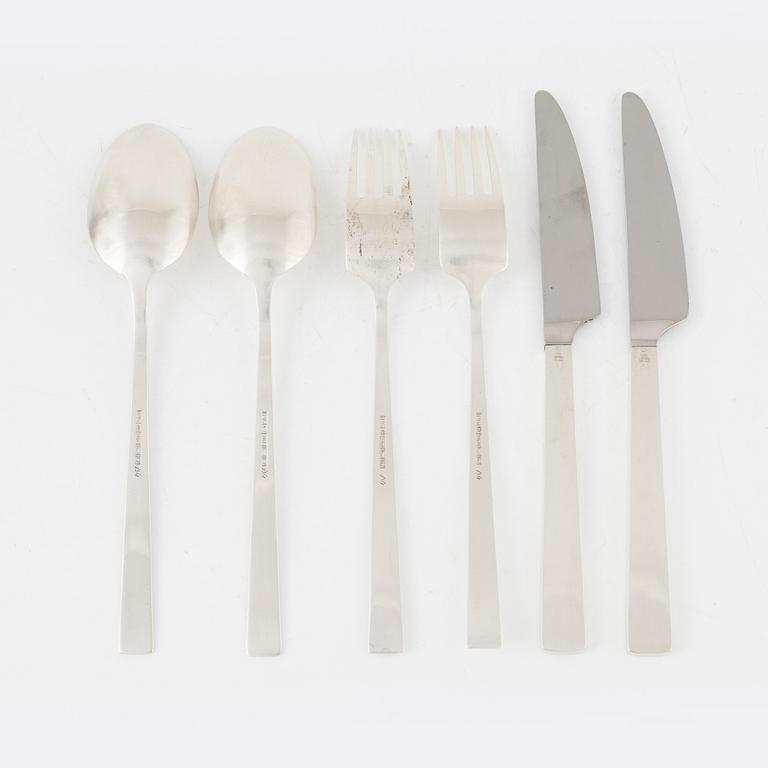 Bertel Gardberg, a silver cutlery set, 'Birgitta', Hopeatehdas oy, Helsinki 1959-1960 (36 pieces).