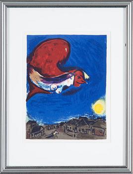 MARC CHAGALL, after, lithograph in clours, signed in the print, 1950.