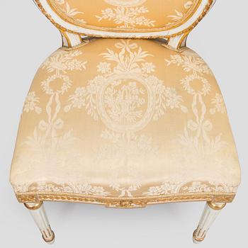 An 8-piece Gustavian style furniture set, late 19th century.