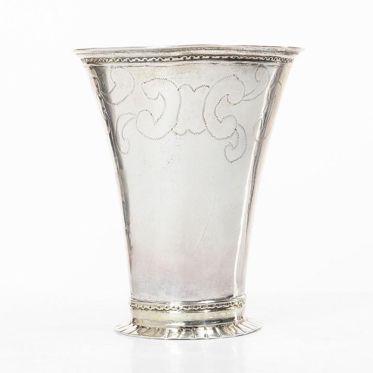 A Swedish silver beaker, mark of Carl Lemon the Elder, Uppsala 1734.