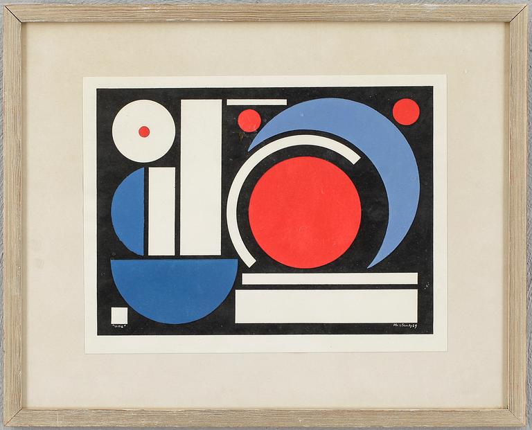 AUGUSTE HERBIN, serigrafi, signerad samt daterad i trycket 1949.