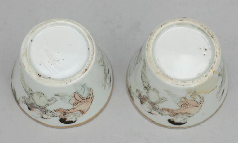 SERVISDELAR, 12 delar, porslin, Qingdynastin, 1800-tal.