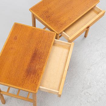 A pair of bedside tables, mid 20th Century.