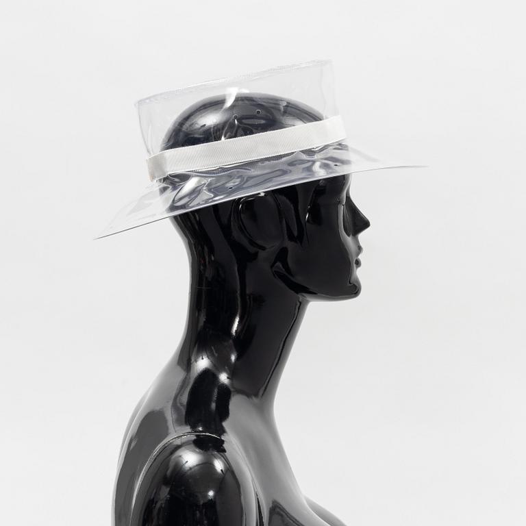 Chanel, a transparent PVC hat, size S.