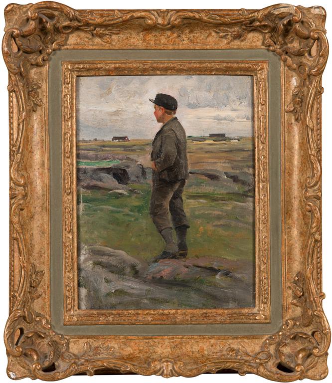 Berndt Lindholm, Boy in landscape.