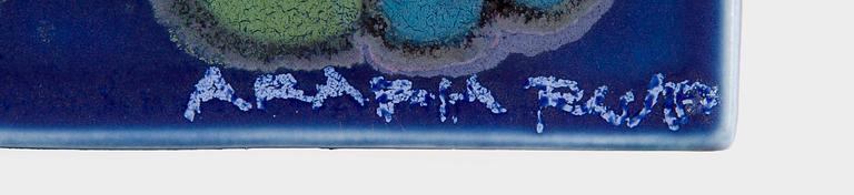 Raija Uosikkinen, three 1970s ceramic wall plaques, Arabia, Finland.